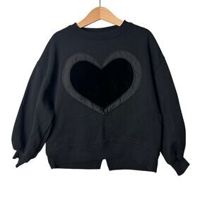 Zara Black Heart Pullover Size